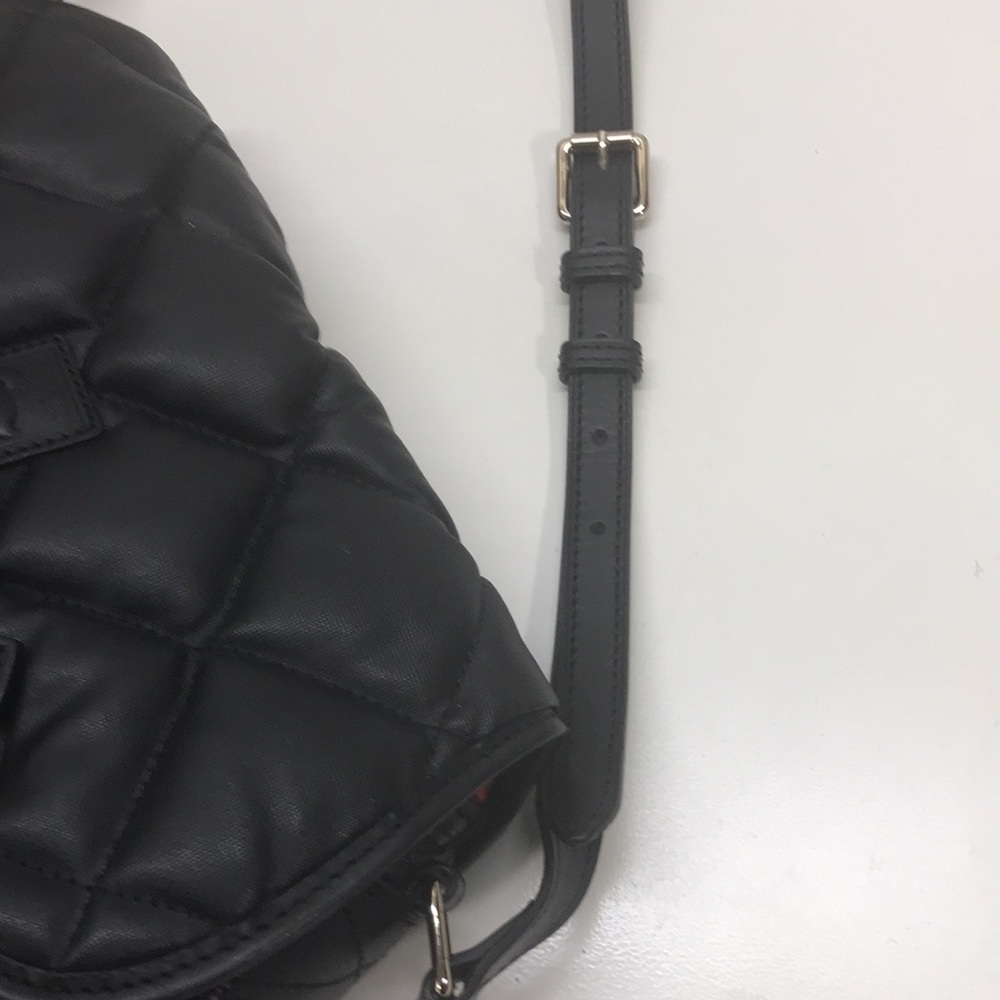Dooney & Bourke Black Quilted Nylon/Leather Crossbody Purse - Picture 6 of 14